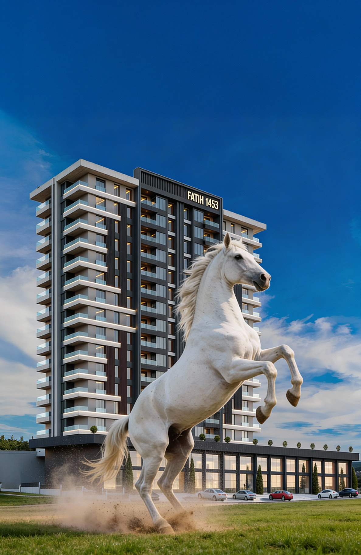 Fatih 1453 projesi önünde beyaz at figürü bulunan ana görsel